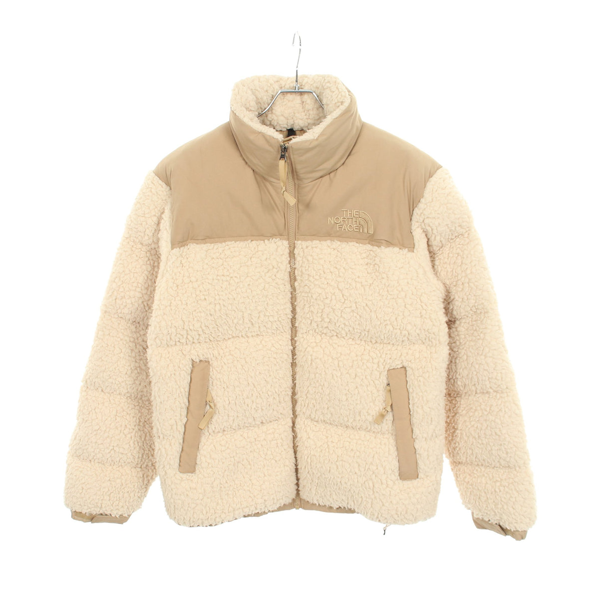 SHERPA NUPTSE JACKET 切替 フード付き ダウンジャケット アイボリー カーキブラウン ザノースフェイス