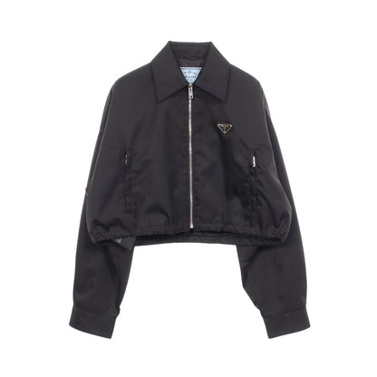 Re-Nylon クロップド ジャケット ナイロン ブラック プラダ