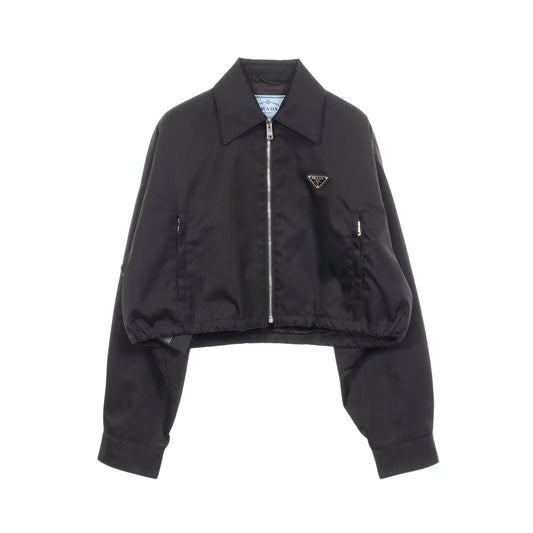 Re-Nylon クロップド ジャケット ナイロン ブラック プラダ