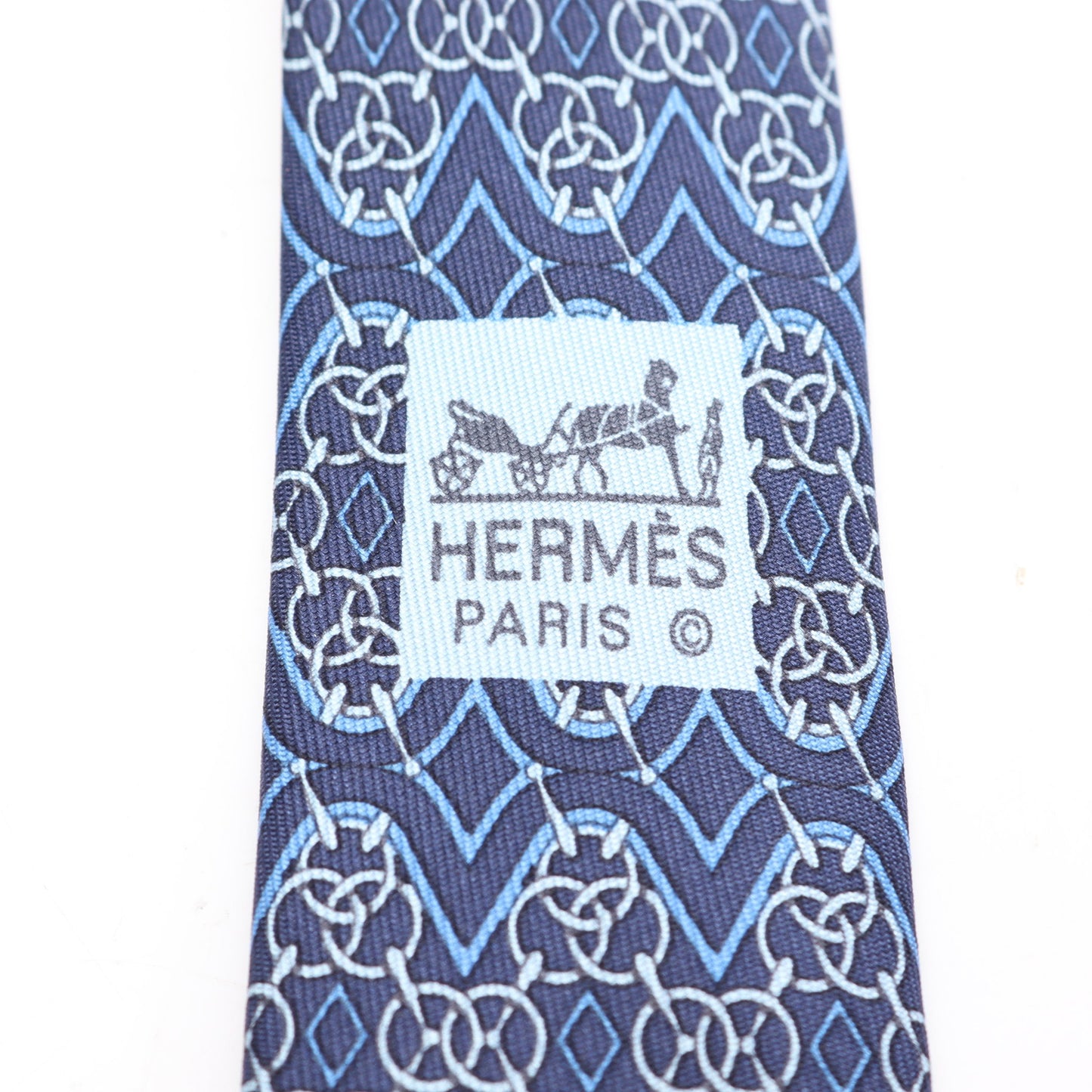 総柄 ネクタイ シルク ブルー マルチカラー エルメス 財布・小物 HERMES