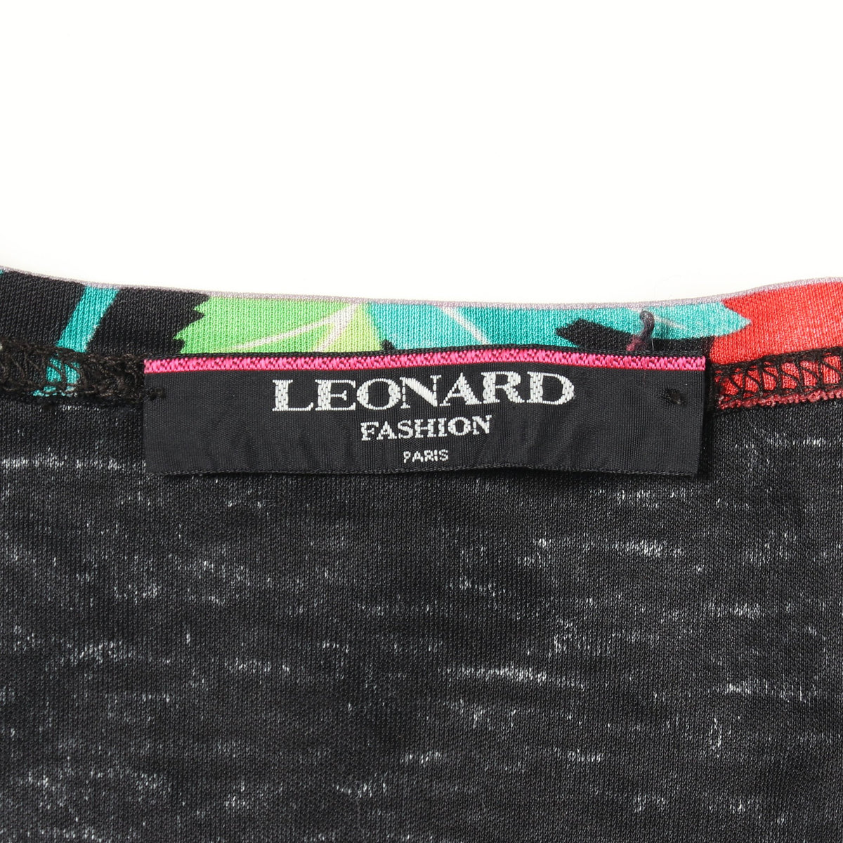 ボウタイ フラワー 半袖 トップス コットン ブラック マルチカラー レオナールファッション トップス LEONARD FASHION