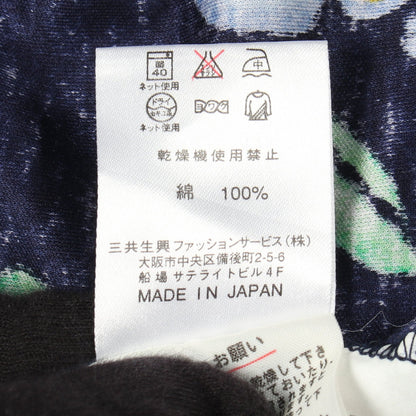 ボウタイ フラワー 半袖 トップス コットン ネイビー マルチカラー レオナールファッション トップス LEONARD FASHION