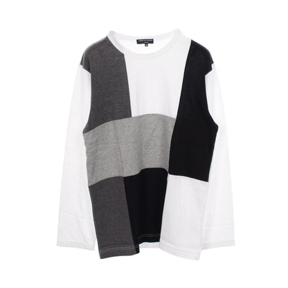 パッチワーク 長袖Tシャツ コットン ホワイト マルチカラー コムデギャルソンオム