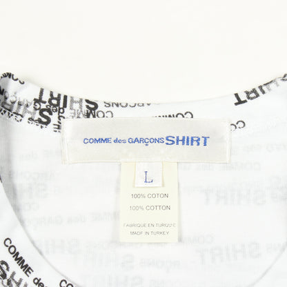 ロゴ総柄 半袖Tシャツ コットン ホワイト ブラック コムデギャルソンシャツ トップス COMME des GARCONS SHIRT