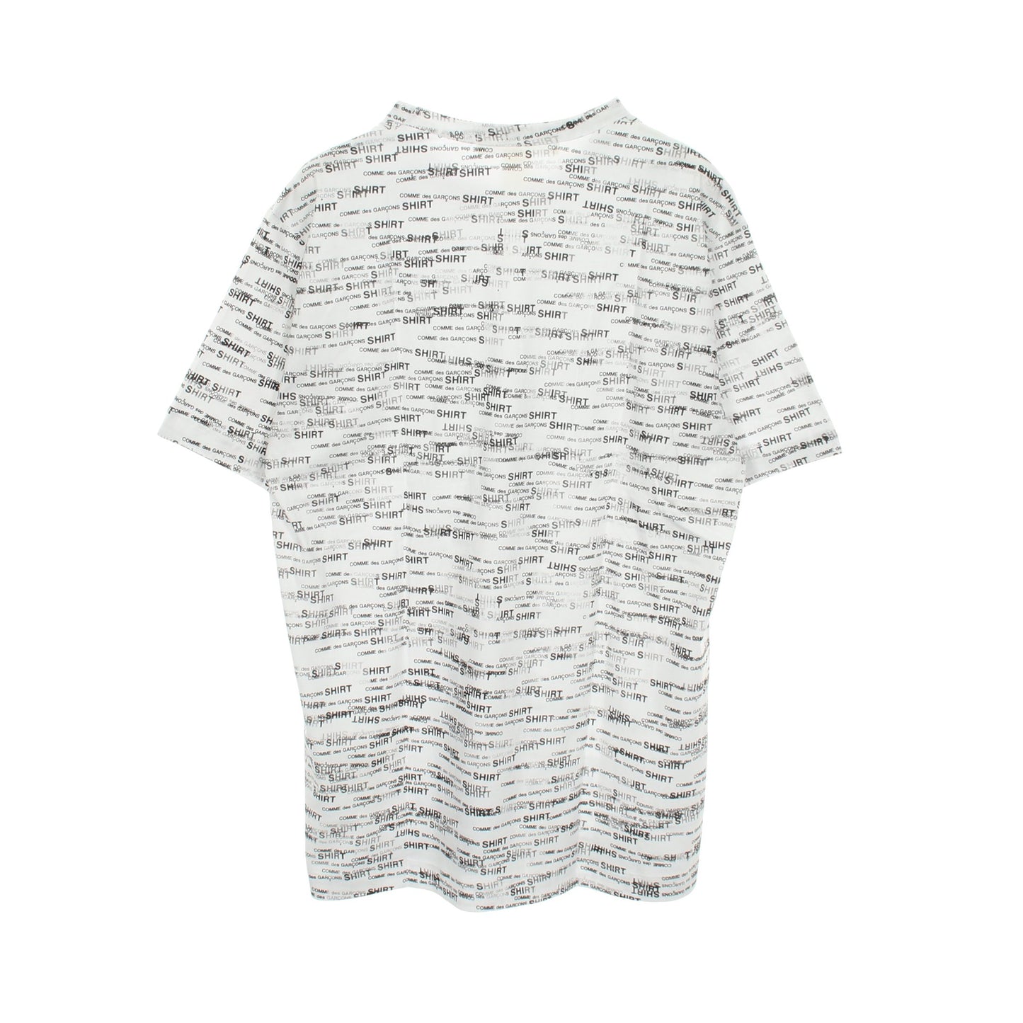 ロゴ総柄 半袖Tシャツ コットン ホワイト ブラック コムデギャルソンシャツ トップス COMME des GARCONS SHIRT