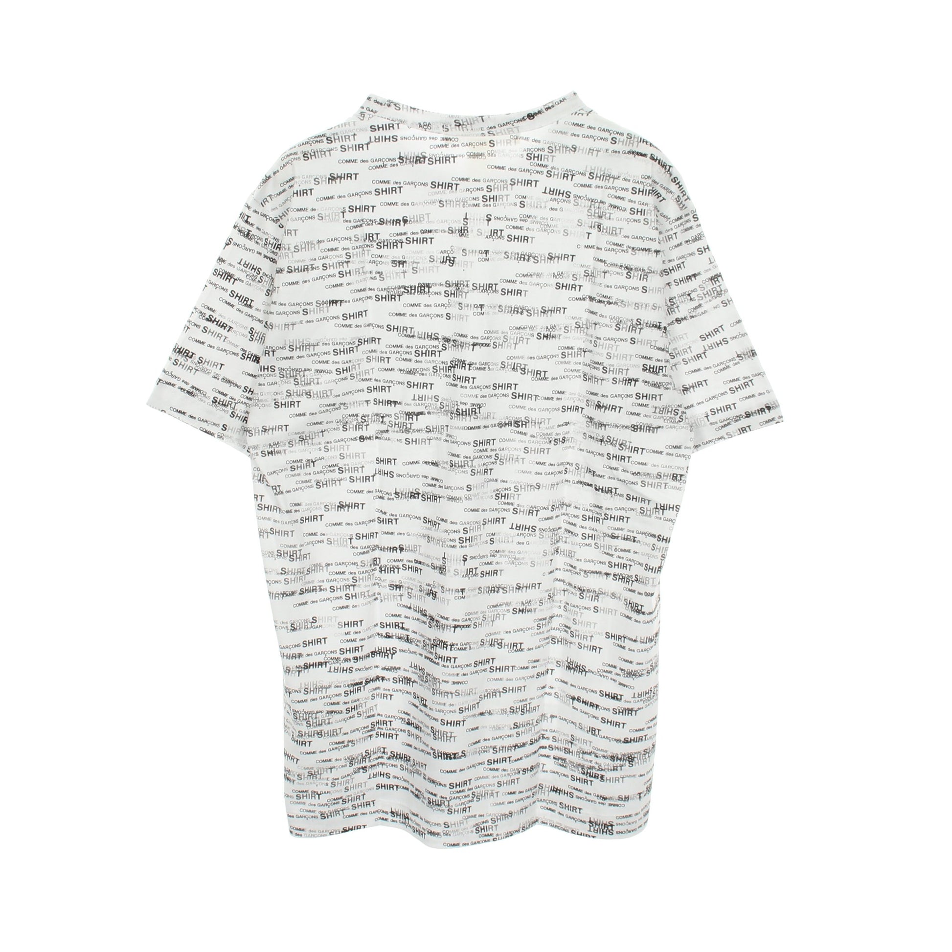 ロゴ総柄 半袖Tシャツ コットン ホワイト ブラック コムデギャルソンシャツ トップス COMME des GARCONS SHIRT