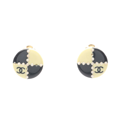 ココマーク イヤリング GP ホワイト ブラック ゴールド シャネル アクセサリー CHANEL