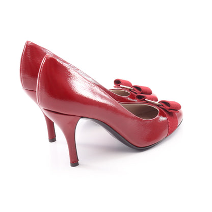 ヴァラリボン パンプス エナメルレザー レッド サルヴァトーレフェラガモ シューズ Salvatore Ferragamo