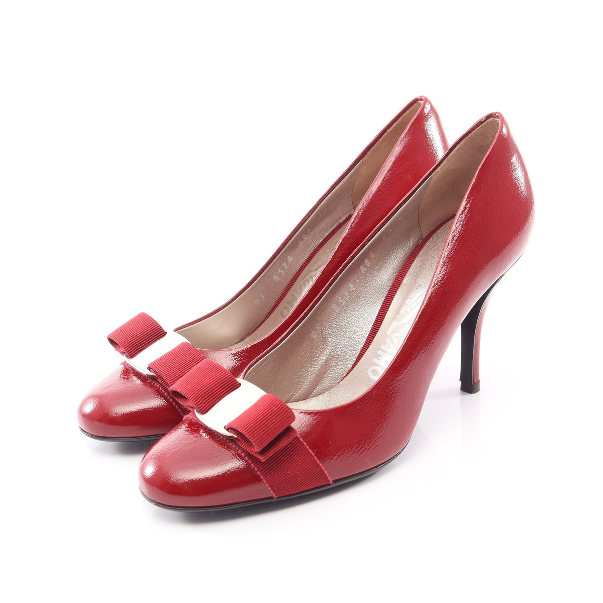 ヴァラリボン パンプス エナメルレザー レッド サルヴァトーレフェラガモ シューズ Salvatore Ferragamo