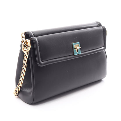 Vロゴ デラックス チェーンショルダーバッグ レザー ブラック ヴァレンティノガラヴァーニ