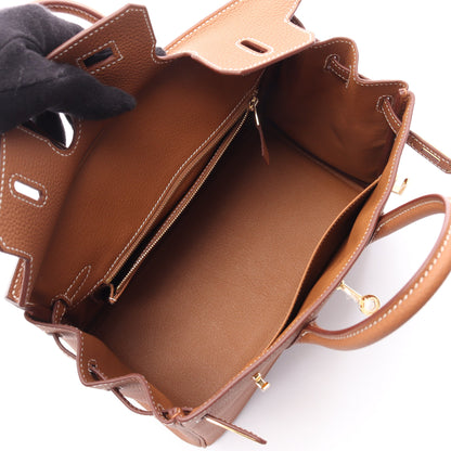 バーキン25 ゴールド ハンドバッグ トゴ ブラウン ゴールド金具 G刻印 エルメス