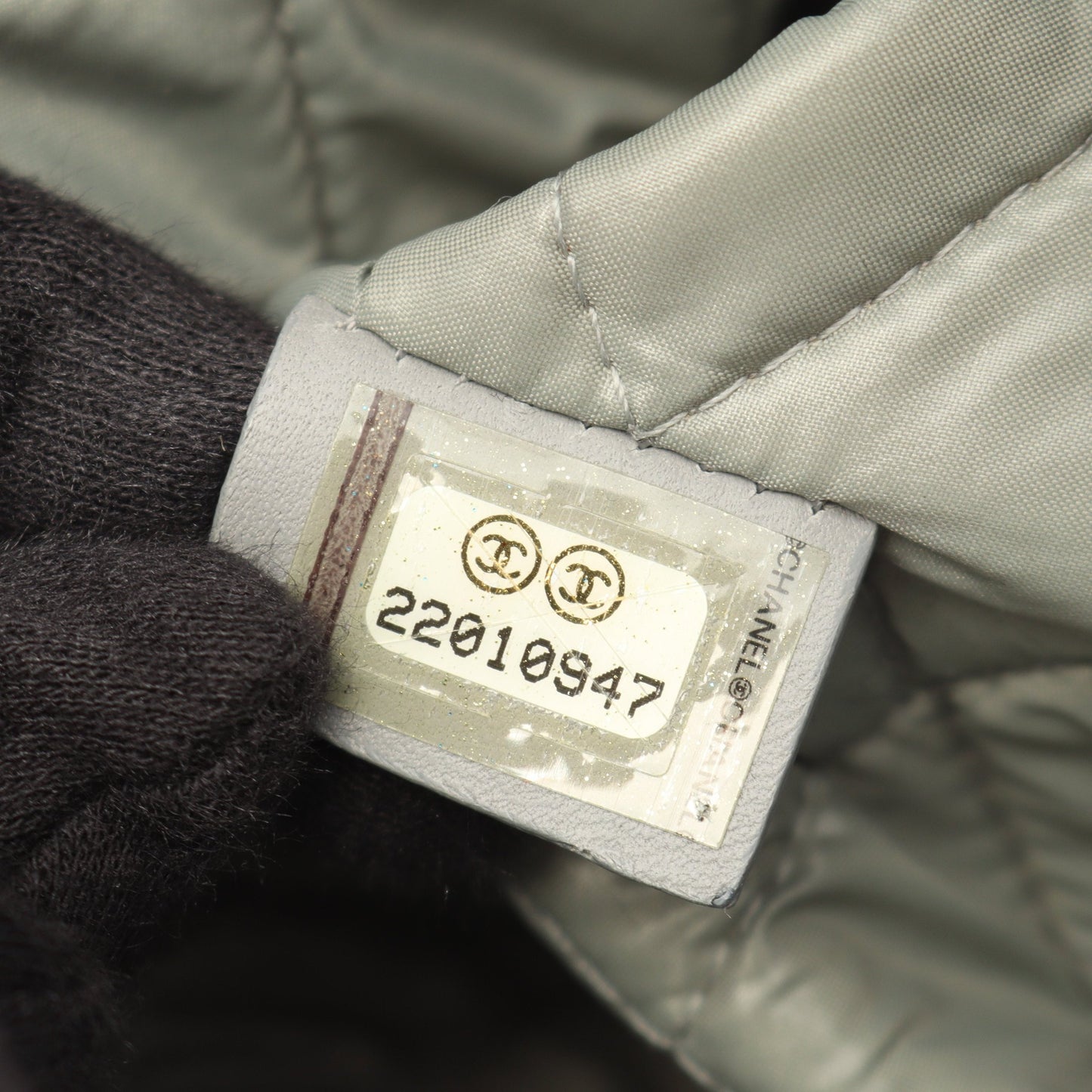 ココマーク パッチワーク クラッチバッグ ラムスキン シルバー ブラック マルチカラー シルバー金具 シャネル
