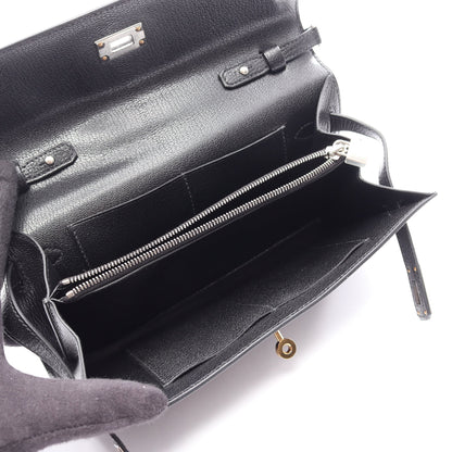 ケリートゥーゴー エレクトラム金具 ショルダーウォレット シェーブルシャムキラ ブラック K刻印 エルメス