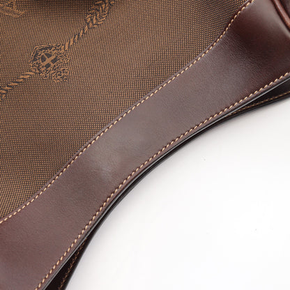 LOGO JACQUARD ロゴジャガード ワンショルダーバッグ キャンバス レザー ダークブラウン プラダ