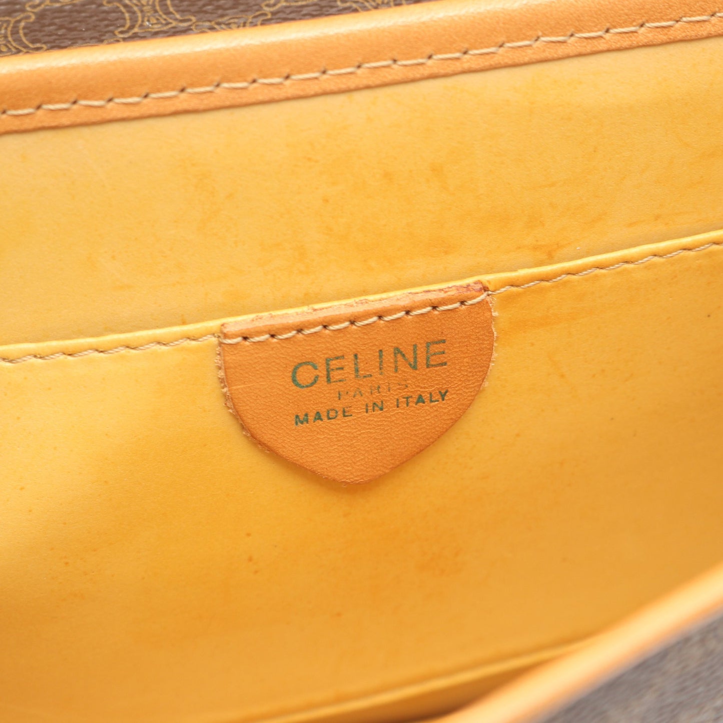 マカダム ハンドバッグ PVC レザー ブラウン ライトブラウン セリーヌ