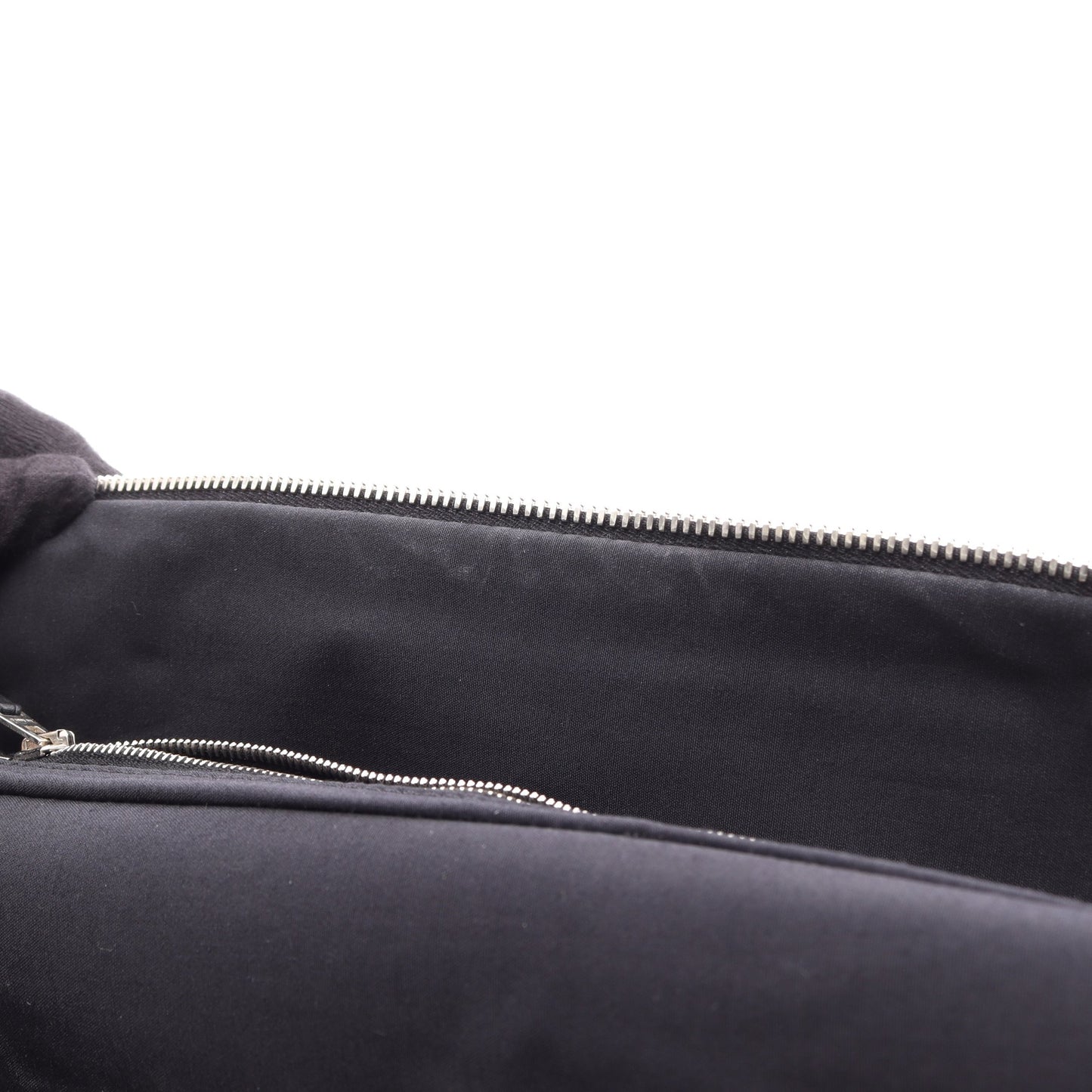 アカプルコ バニティバッグ ハンドバッグ ナイロン レザー ブラック シルバー金具 エルメス