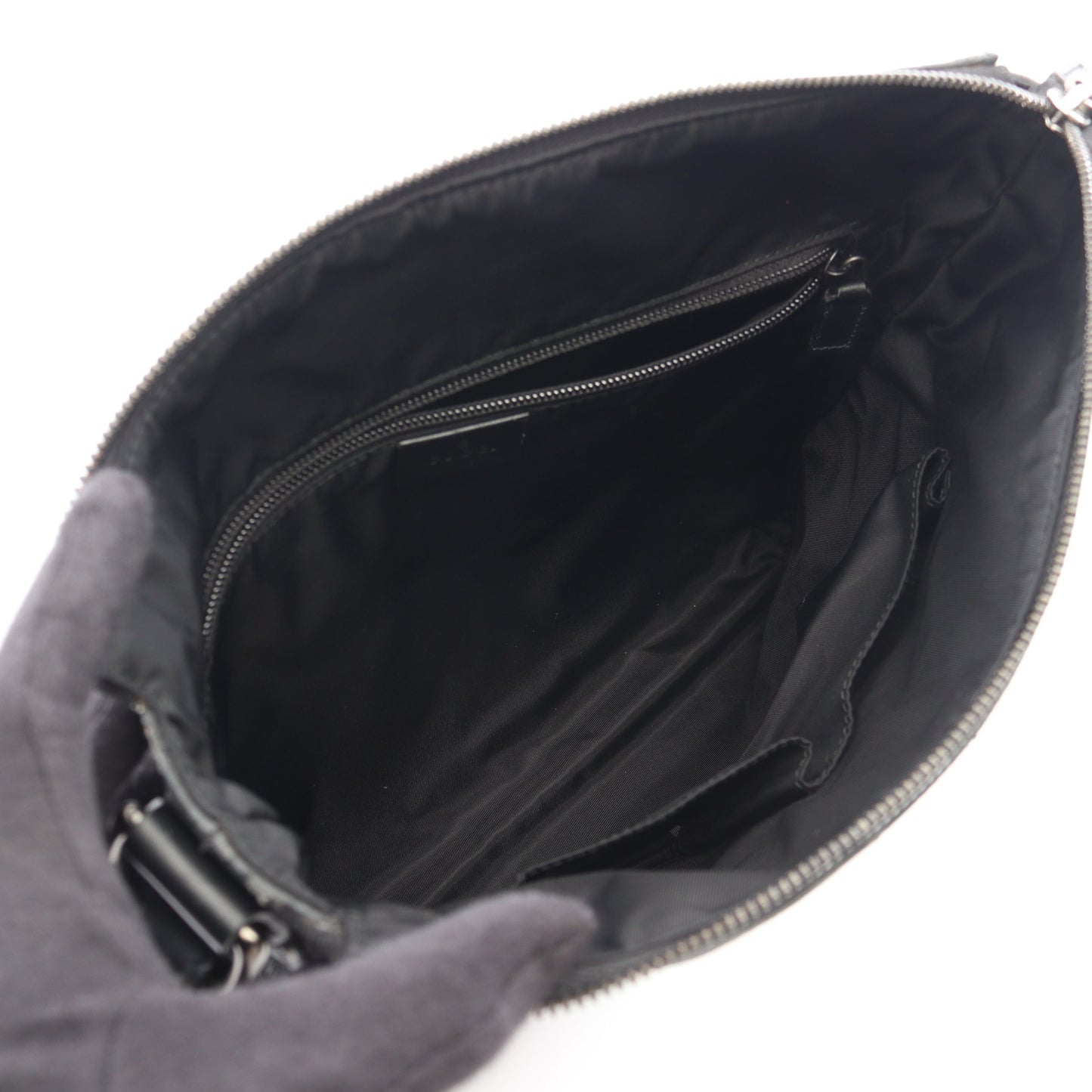 GGスプリーム ショルダーバッグ PVC レザー ブラック グッチ