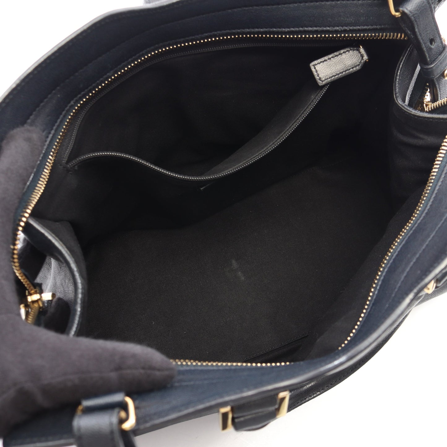 Yライン カバスバック 2WAY ハンドバッグ レザー ダークネイビー イヴサンローラン