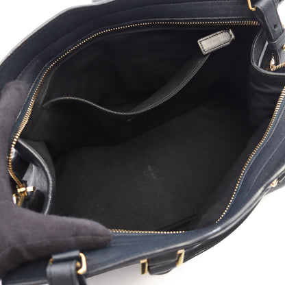 Yライン カバスバック 2WAY ハンドバッグ レザー ダークネイビー イヴサンローラン