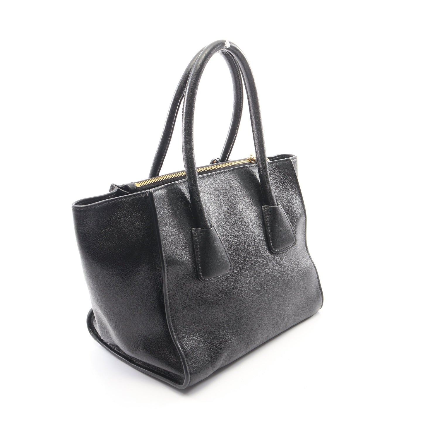 GLACE CALF 2WAY ハンドバッグ レザー ブラック プラダ