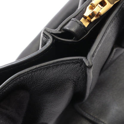 GLACE CALF 2WAY ハンドバッグ レザー ブラック プラダ
