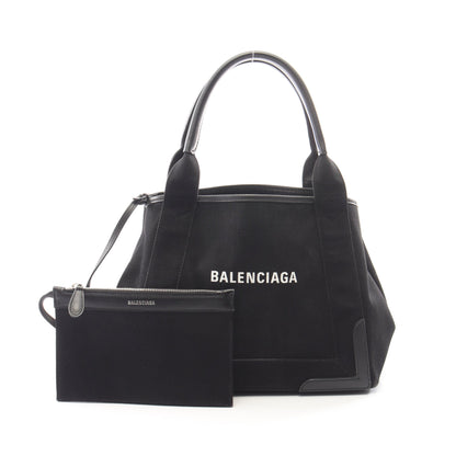 NAVY CABAS S ネイビーカバ ハンドバッグ トートバッグ キャンバス レザー ブラック バレンシアガ