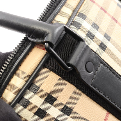 ヘイマーケットチェック 2WAY ハンドバッグ コーティングキャンバス レザー ベージュ ブラック マルチカラー バーバリー