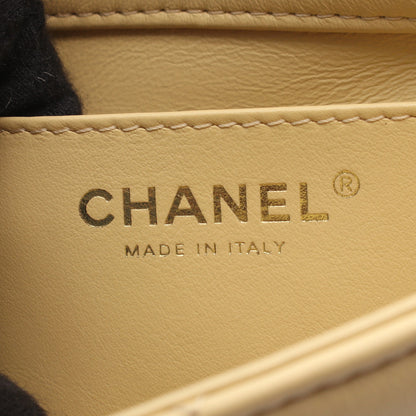 ミニマトラッセ チェーンショルダーバッグ レザー イエロー ゴールド金具 シャネル