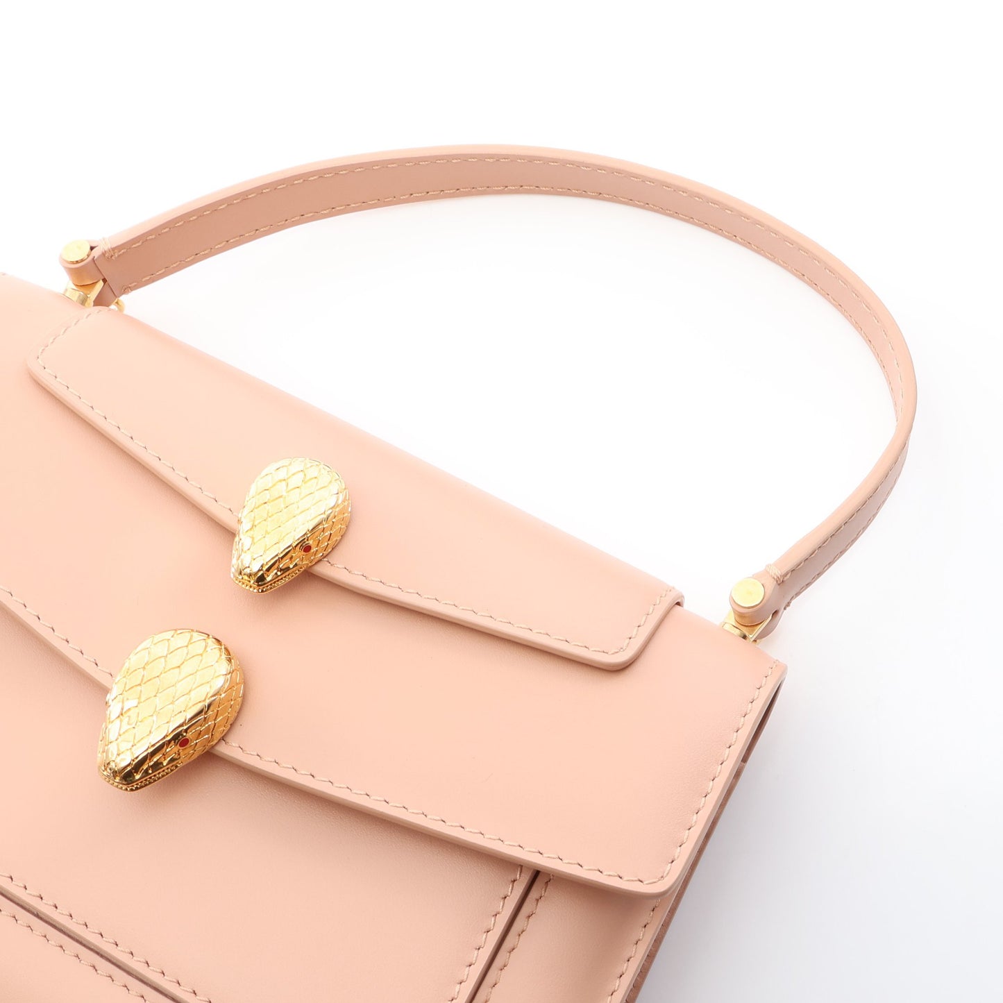 BVLGARI × ALEXANDER WANG セルペンティ 2way ハンドバッグ レザー ピンクベージュ ブルガリ