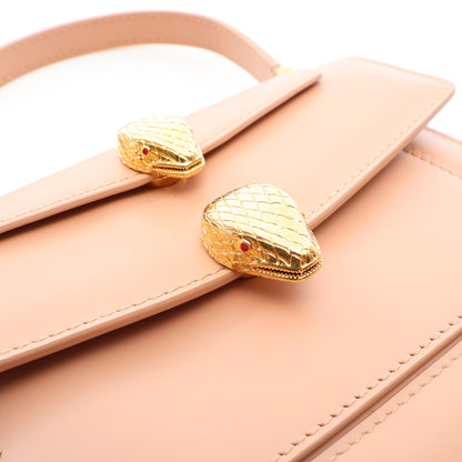 BVLGARI × ALEXANDER WANG セルペンティ 2way ハンドバッグ レザー ピンクベージュ ブルガリ