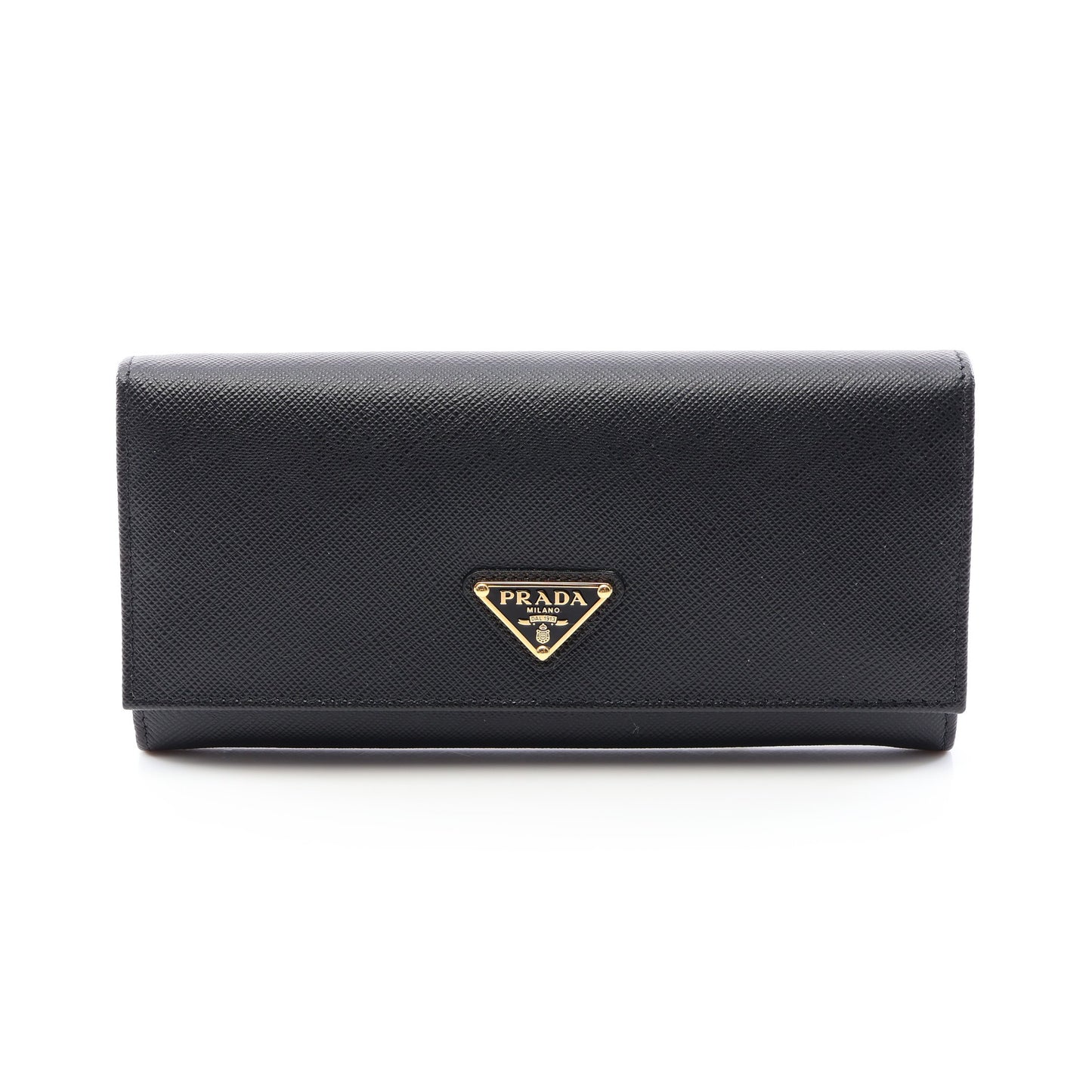 SAFFIANO TRIANG 二つ折り長財布 サフィアーノレザー ブラック プラダ