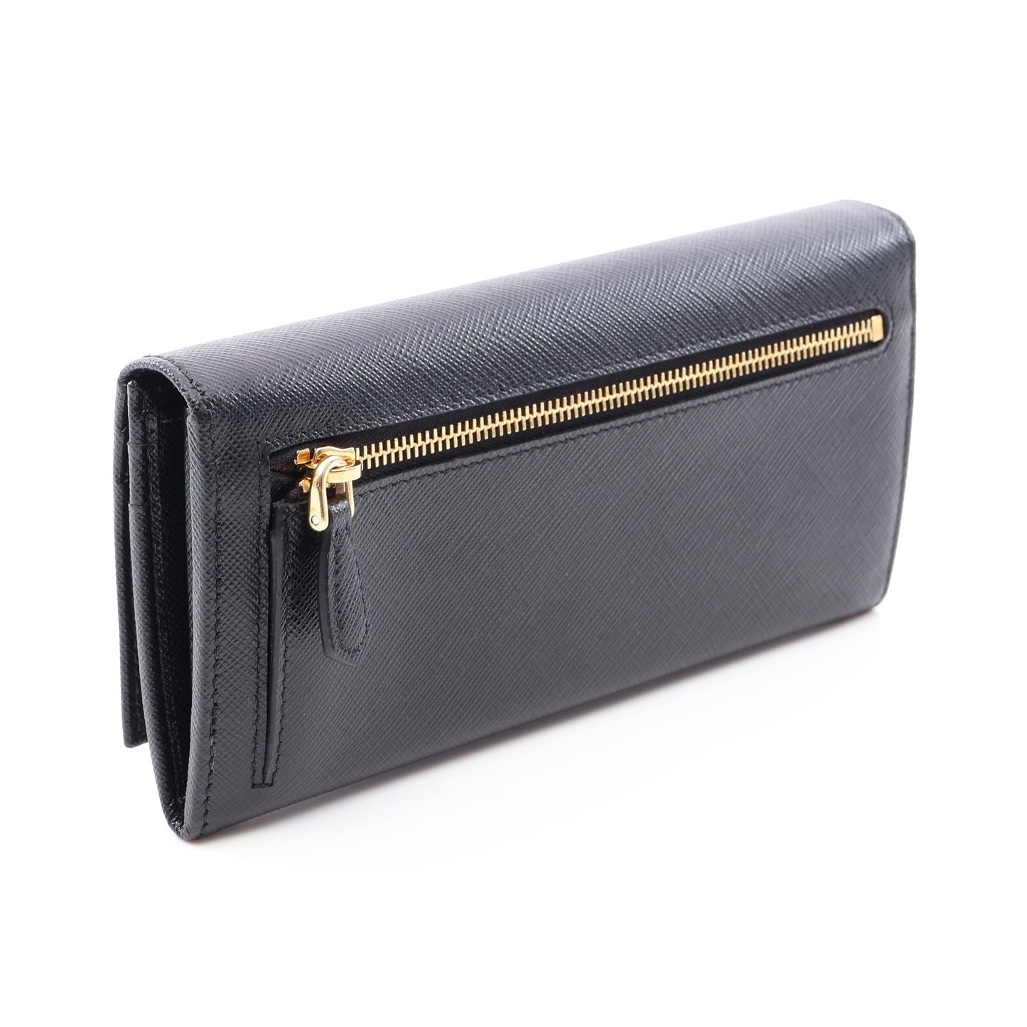 SAFFIANO TRIANG 二つ折り長財布 サフィアーノレザー ブラック プラダ