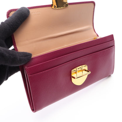 SAFFIANO TUC 二つ折り長財布 サフィアーノレザー パープル プラダ