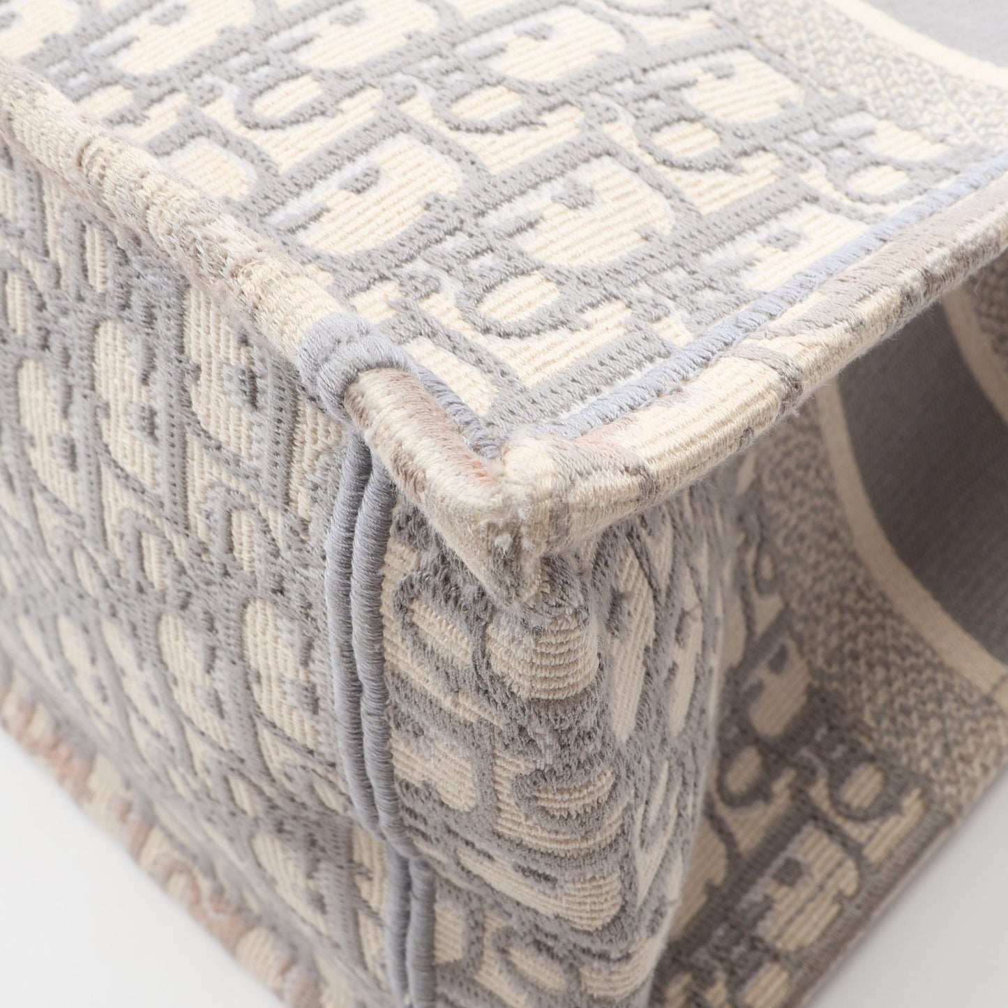BOOK TOTE ブックトート ミディアム ハンドバッグ トートバッグ キャンバス グレー アイボリー クリスチャンディオール