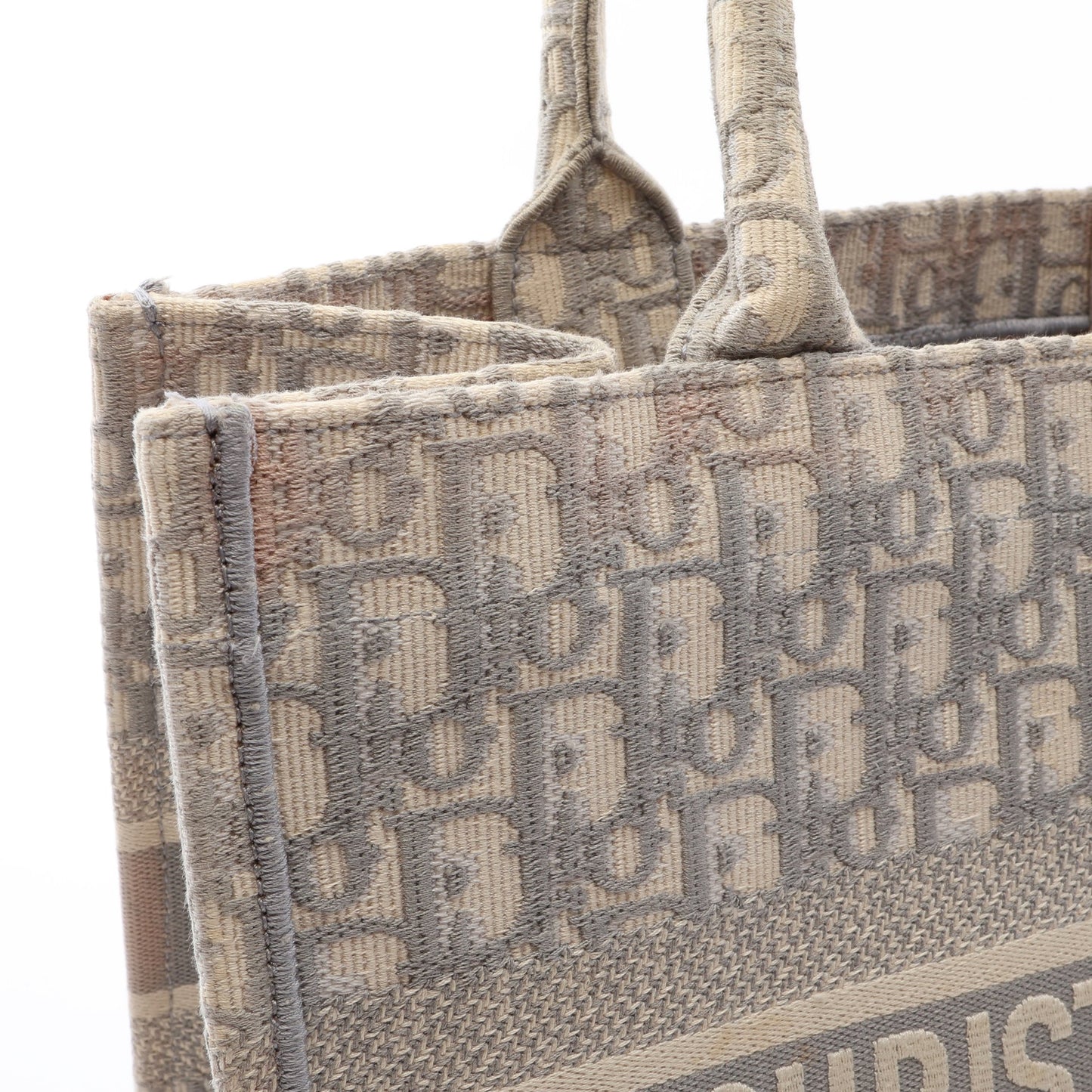BOOK TOTE ブックトート ミディアム ハンドバッグ トートバッグ キャンバス グレー アイボリー クリスチャンディオール