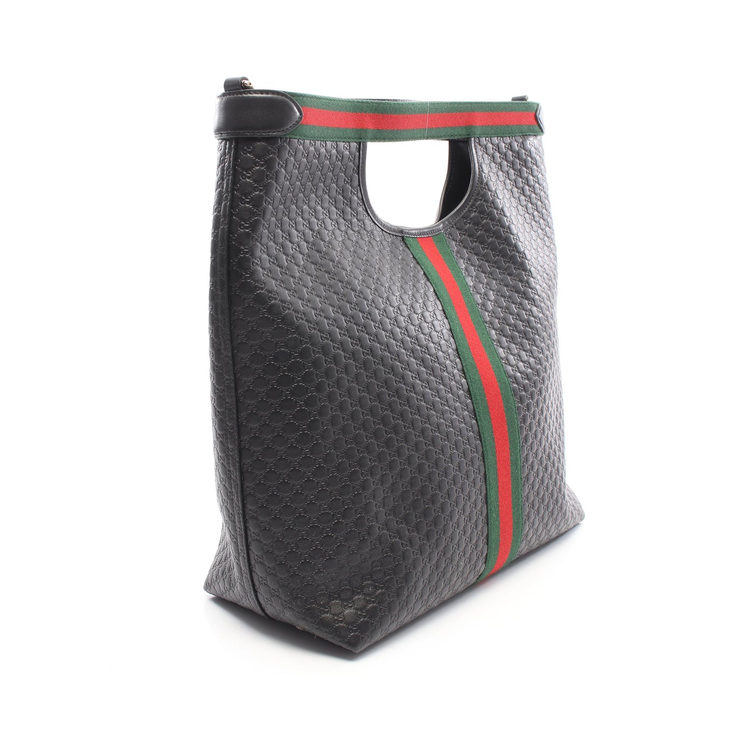 ジリオ マイクログッチシマ 日本限定 2WAY ハンドバッグ レザー ブラック グッチ バッグ GUCCI