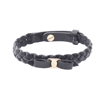 ヴァラリボン ブレスレット レザー ブラック ゴールド サルヴァトーレフェラガモ アクセサリー Salvatore Ferragamo