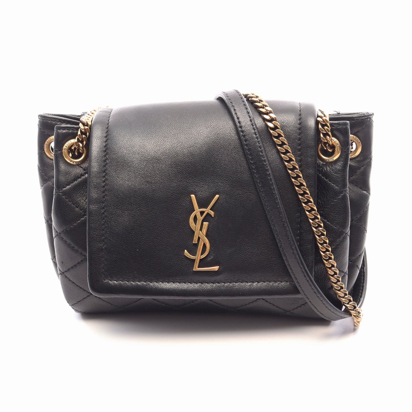 モノグラム ミニ ノリータ チェーンショルダーバッグ レザー ブラック サンローランパリ バッグ SAINT LAURENT PARIS