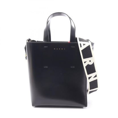 MUSEO MINI 2WAY ハンドバッグ レザー ブラック マルニ