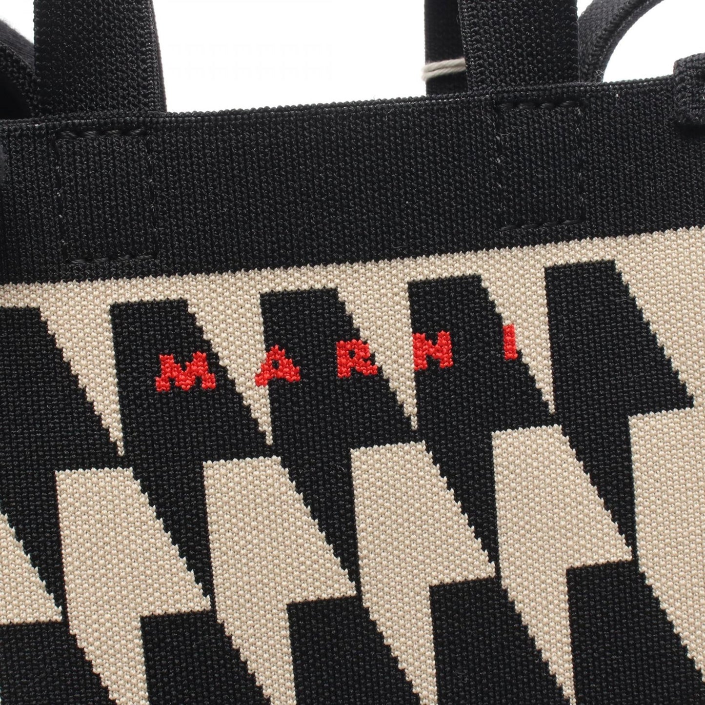 ナノショッピングバッグ 千鳥格子 2WAY ショルダーバッグ その他 ニット ブラック ベージュ マルニ