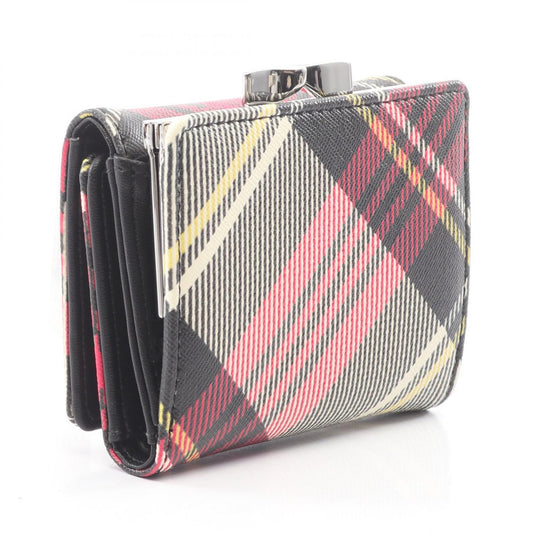 SMALL FRAME WALLET BIOGREEN SAFFIANO PRINTED 3 オーブ 三つ折り財布 その他 フェイクレザー ブラック マルチカラー ヴィヴィアンウエストウッド