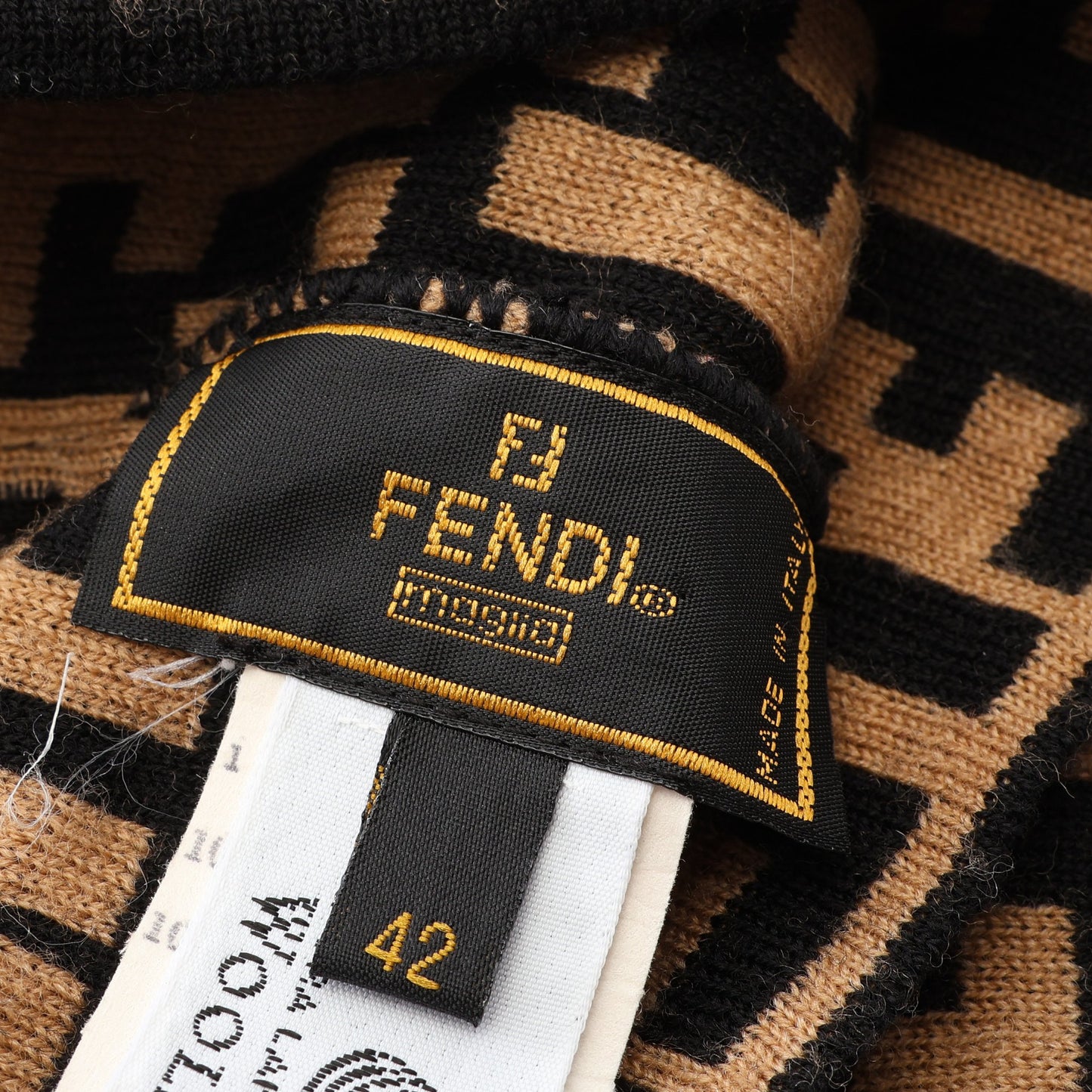 ズッカ ビーニー ウール ベージュ ブラック フェンディ 財布・小物 FENDI