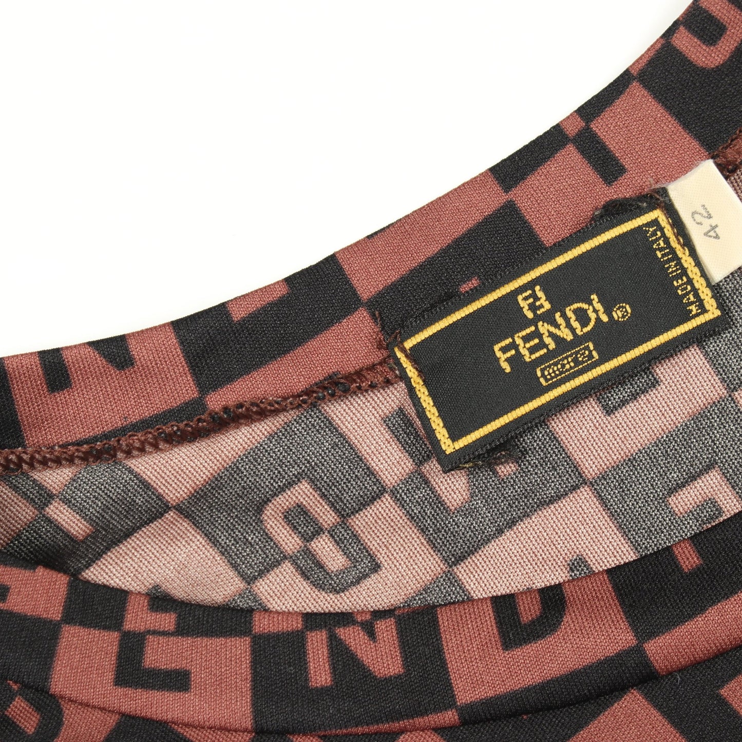 総柄 ノースリーブ ワンピース ブラウン フェンディ ワンピース FENDI