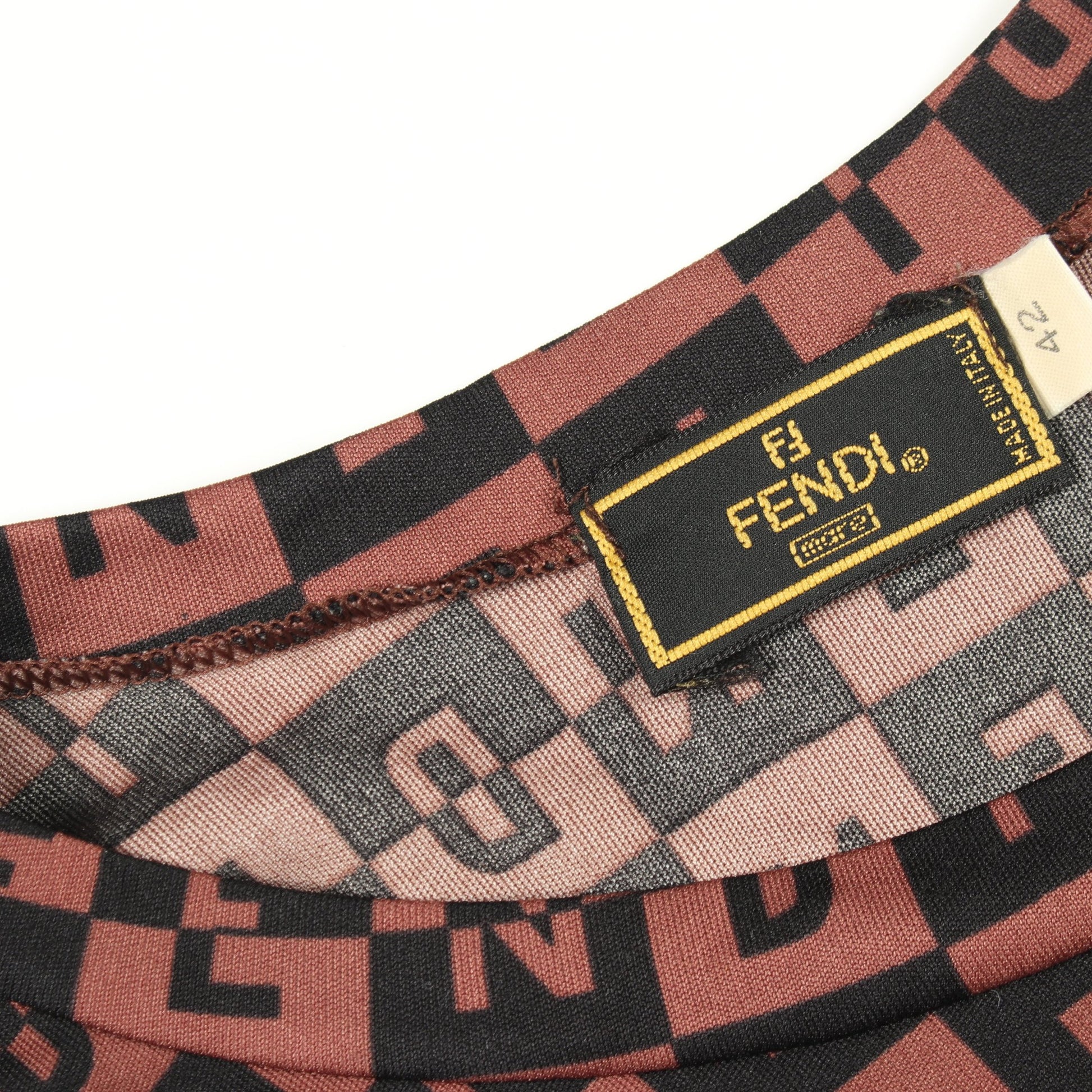 総柄 ノースリーブ ワンピース ブラウン フェンディ ワンピース FENDI