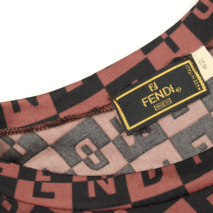 総柄 ノースリーブ ワンピース ブラウン フェンディ ワンピース FENDI