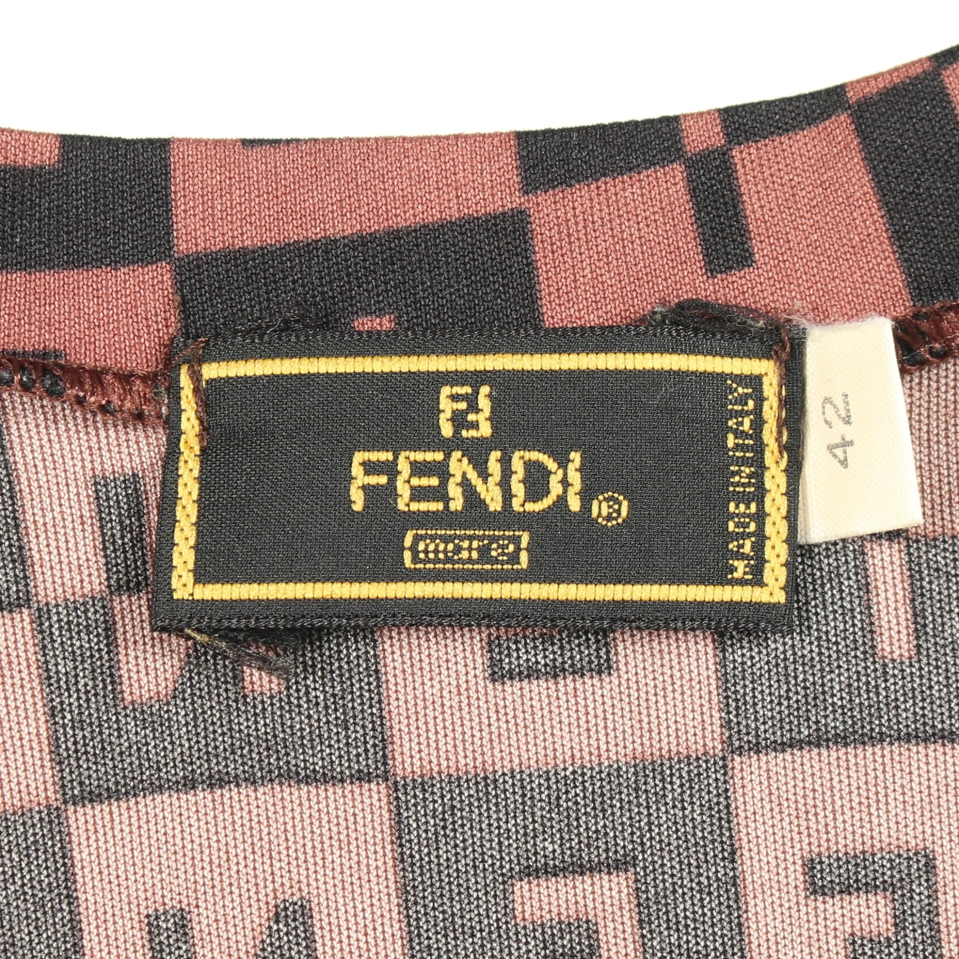 総柄 ノースリーブ ワンピース ブラウン フェンディ ワンピース FENDI