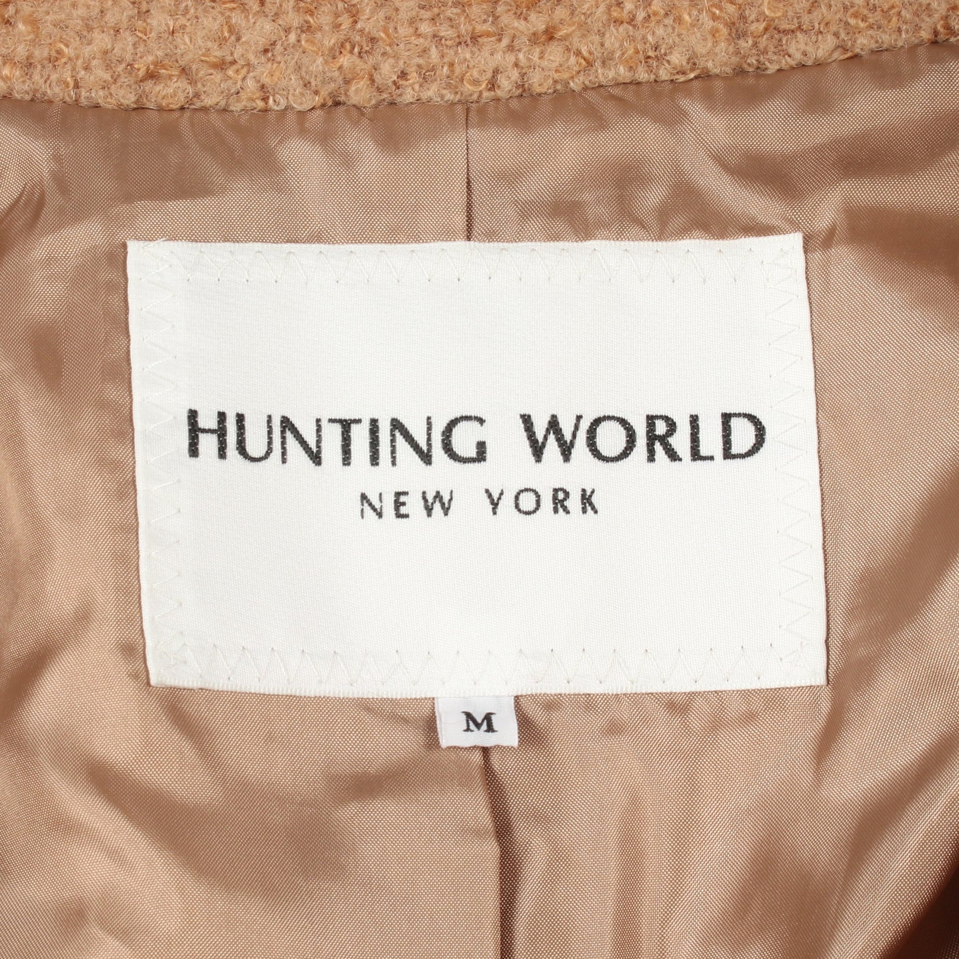 スタンドカラー コート ウール ナイロン モヘヤ ライトブラウン ハンティングワールド アウター HUNTING WORLD