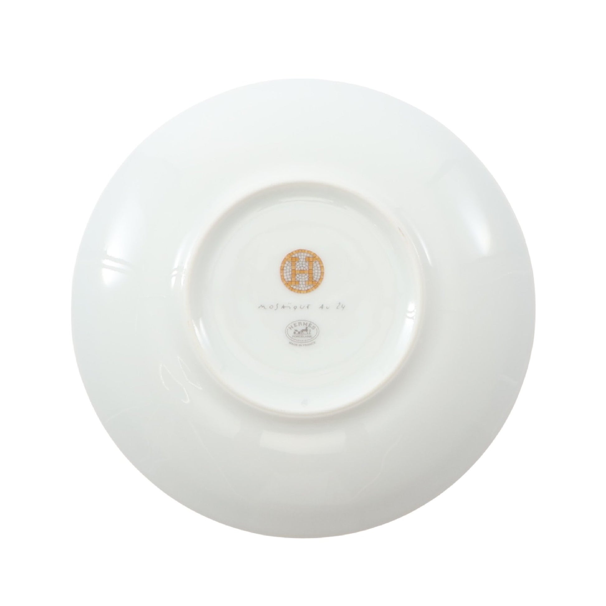モザイク ヴァンキャトル 16cm プレート 食器 陶器 ライトグレー オレンジイエロー マルチカラー エルメス 財布・小物 HERMES