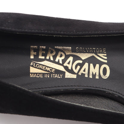 ヴァラリボン パンプス スエード ラインストーン ブラック サルヴァトーレフェラガモ シューズ Salvatore Ferragamo