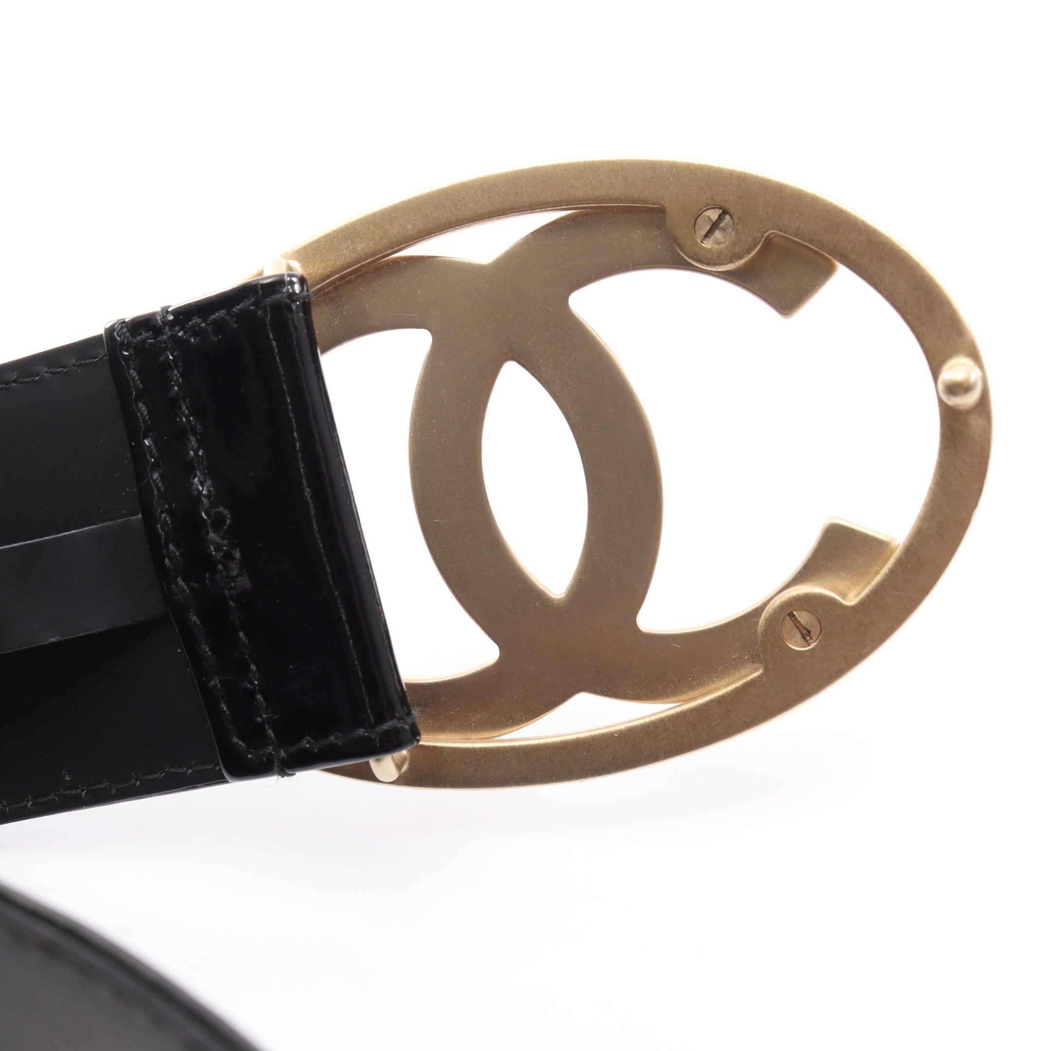 ココマーク ベルト エナメルレザー ブラック ゴールド金具 07P
